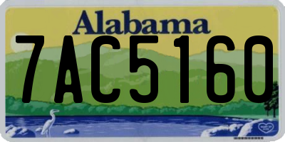 AL license plate 7AC5160