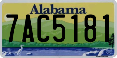 AL license plate 7AC5181