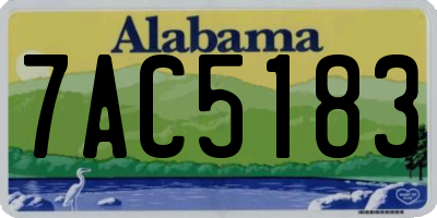 AL license plate 7AC5183