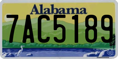 AL license plate 7AC5189