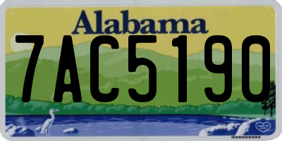 AL license plate 7AC5190