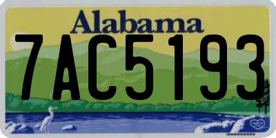 AL license plate 7AC5193