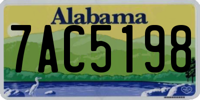 AL license plate 7AC5198
