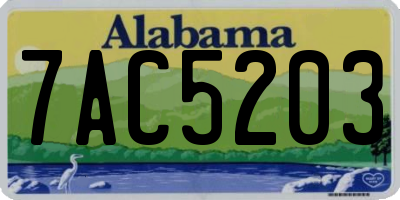 AL license plate 7AC5203