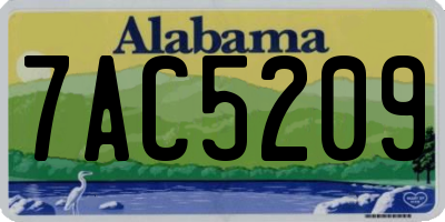 AL license plate 7AC5209