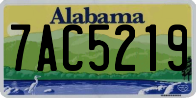 AL license plate 7AC5219
