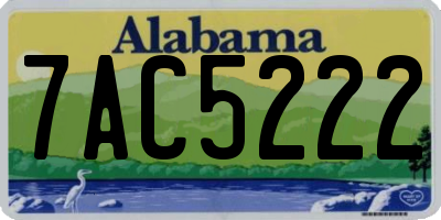 AL license plate 7AC5222