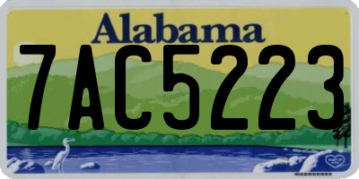 AL license plate 7AC5223