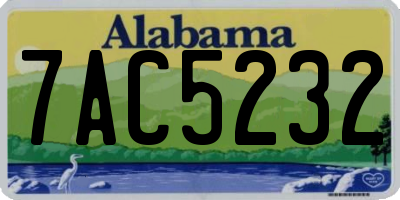 AL license plate 7AC5232