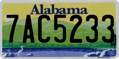 AL license plate 7AC5233