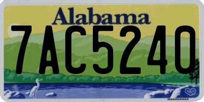 AL license plate 7AC5240