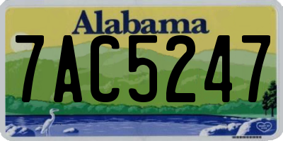 AL license plate 7AC5247