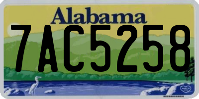 AL license plate 7AC5258