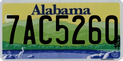 AL license plate 7AC5260