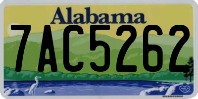 AL license plate 7AC5262