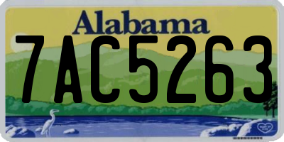 AL license plate 7AC5263