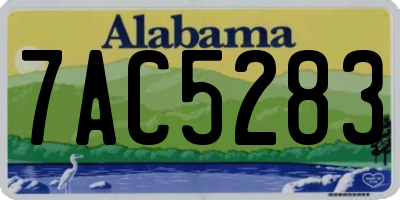 AL license plate 7AC5283