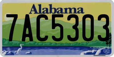 AL license plate 7AC5303