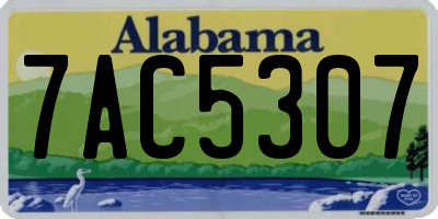 AL license plate 7AC5307