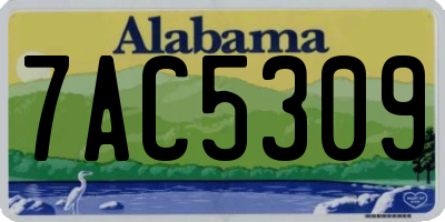 AL license plate 7AC5309