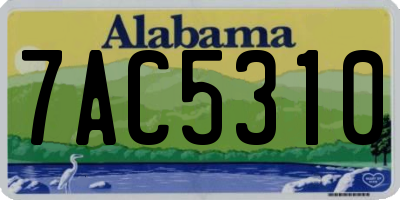 AL license plate 7AC5310