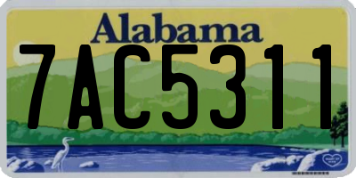 AL license plate 7AC5311