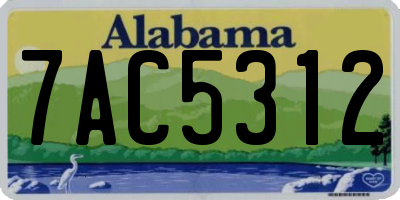AL license plate 7AC5312