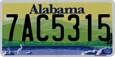AL license plate 7AC5315