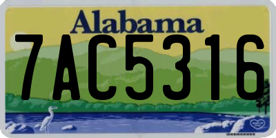AL license plate 7AC5316