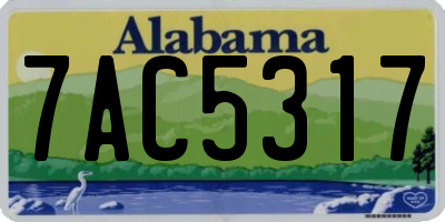 AL license plate 7AC5317