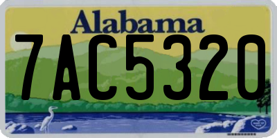 AL license plate 7AC5320