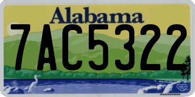AL license plate 7AC5322