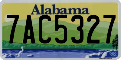 AL license plate 7AC5327