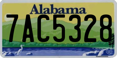 AL license plate 7AC5328