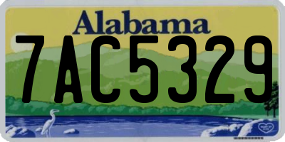 AL license plate 7AC5329