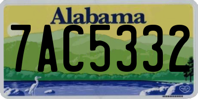 AL license plate 7AC5332