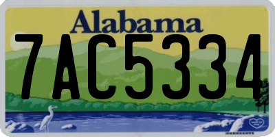 AL license plate 7AC5334