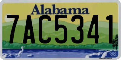 AL license plate 7AC5341