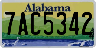 AL license plate 7AC5342