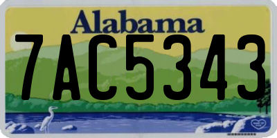 AL license plate 7AC5343