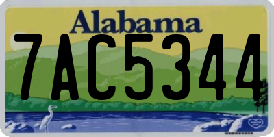 AL license plate 7AC5344