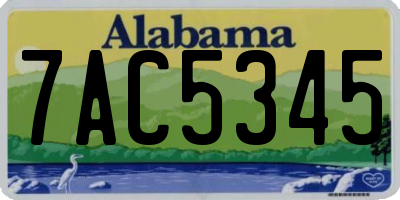AL license plate 7AC5345