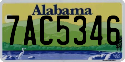 AL license plate 7AC5346