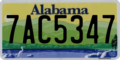 AL license plate 7AC5347