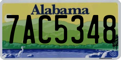 AL license plate 7AC5348