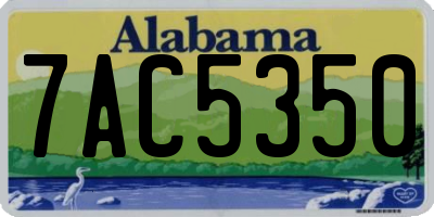 AL license plate 7AC5350