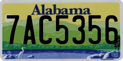 AL license plate 7AC5356