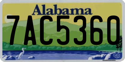 AL license plate 7AC5360