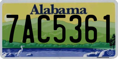 AL license plate 7AC5361