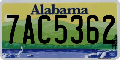 AL license plate 7AC5362